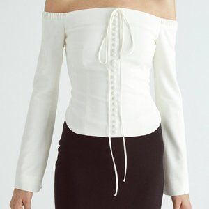 ORSEUND IRIS OFF THE SHOULDER TOP IVORY